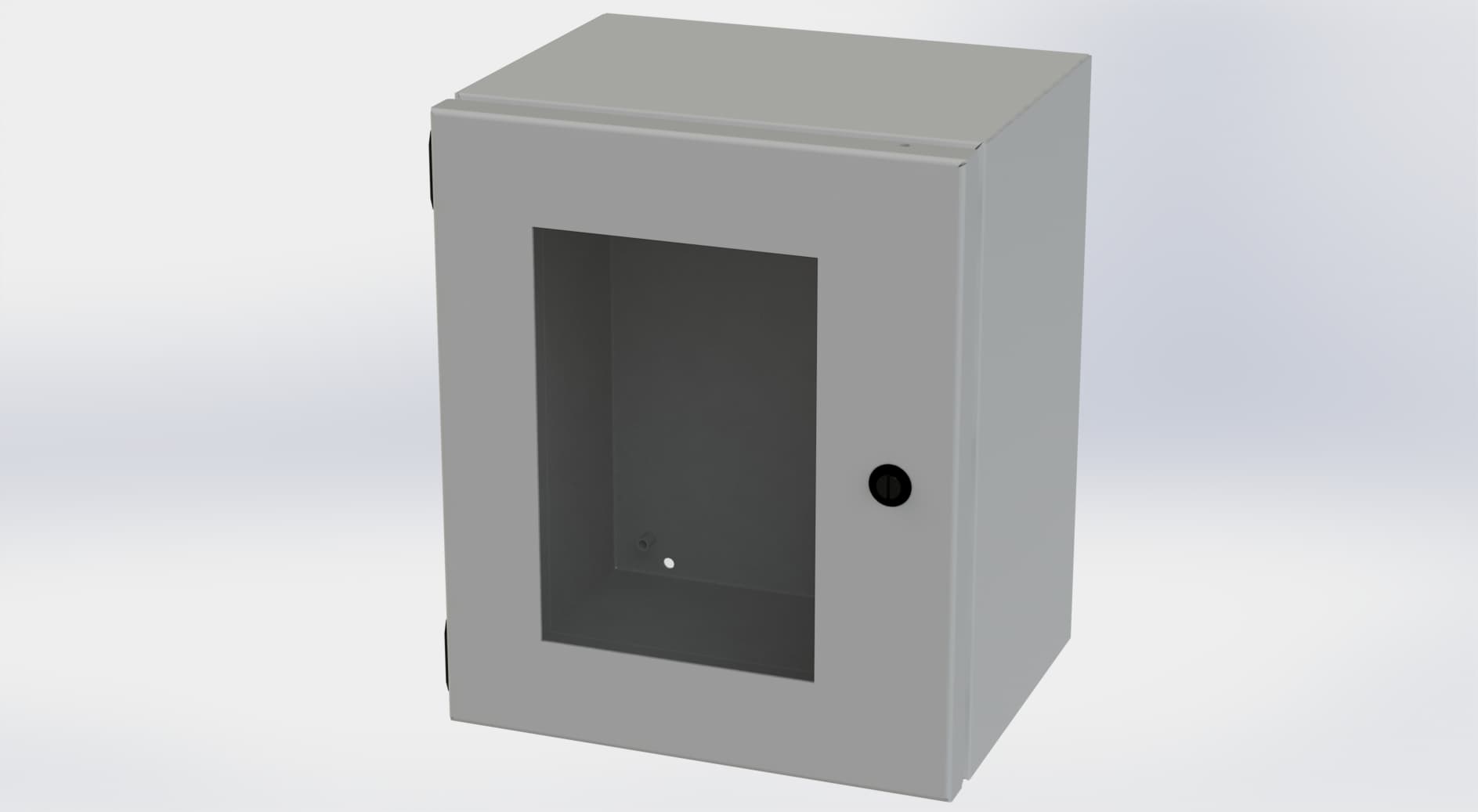 Saginaw Control SCE-12108ELJW ELJ Enclosure W/Viewing Window, Height:12.00", Width:10.00", Depth:8.00", ANSI-61 gray powder coating inside and out. Optional sub-panels are powder coated white. SCE-12108ELJW on Advantage Electric Supply