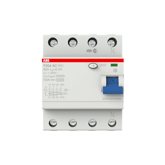 ABB Control 2CSF204101R3800 2CSF204101R3800 ABB Control - F204 A-80/0.3 Residual Current Circuit Breaker 4P A type 300 mA 2CSF204101R3800 on Advantage Electric Supply