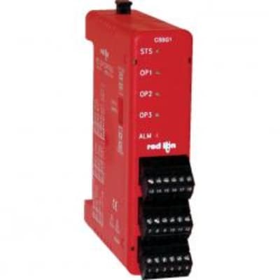 Red Lion CSSG11RA Red Lion CSSG11RA is an I/O unit designed for DIN rail mounting, suitable for operating in ambient air temperatures ranging from 0 to +50°C. It features 1 analog output that can be configured for 4-20mA, 0-20mA, or 0-10Vdc, and 3 digital outputs, with two being contact type NO and one being NO/NC SPDT contact type. The unit also includes 1 analog input for strain gauge with a 16-bits conversion rate. It functions as a single-loop PID module within the Modular multi-zone PID controllers series, connecting to the base controller. The analog input sampling rate is set at 15Hz, facilitating precise control and monitoring tasks. CSSG11RA on Advantage Electric Supply