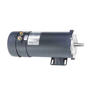 Leeson 109106 Permanent Magnet; 2HP; ZLS56CZ Frame Size; 1800 Sync RPM; 24 Voltage; DC; TEFC Enclosure; NEMA Frame Profile; C-Face and Rigid Mounted; Base; 5/8" Shaft Diameter; 3-1/2" Base to Center Height; 16.74" Overall Length; 85.8 Efficiency Full Load 109106 on Advantage Electric Supply