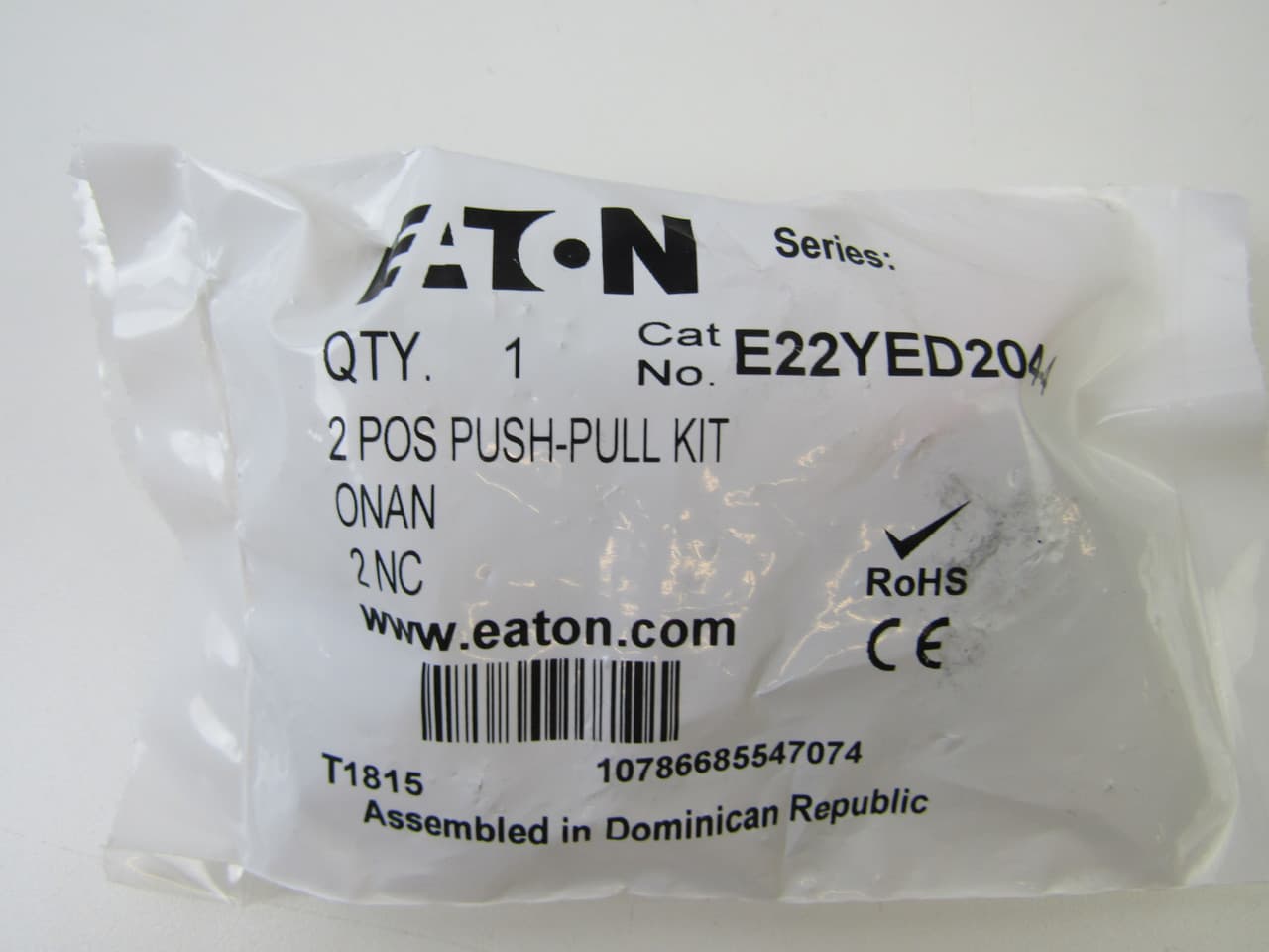 Eaton E22YED204-4 E22YED204-4 Eaton - Eaton E22 pushbutton, Two-position kit, Push/pull operator, 22.5 mm, E22 E22YED204-4 on Advantage Electric Supply