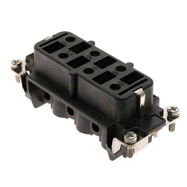 Mencom CPF-06RY High-temp, CP series, Female Rectangular Insert, size 77.27, 6 pin, 35 amp, Screw CPF-06RY on Advantage Electric Supply