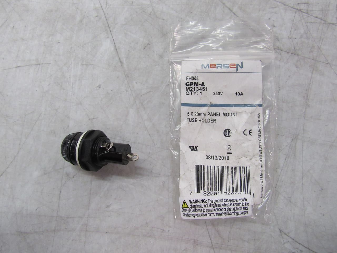Mersen GPM-A 250 V, 10 A, Soldered Terminal, 5 MM x 20 MM Fuse, Finger-Grip/Screw-In Cap GPM-A on Advantage Electric Supply