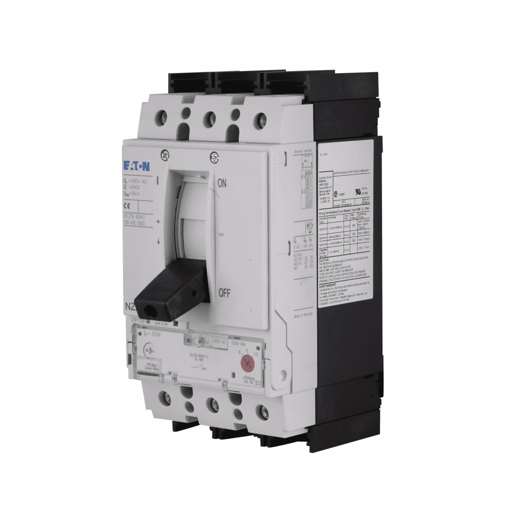 Eaton NZMB2-A160 NZMB2-A160 Eaton - Eaton Series NZM complete molded case circuit breaker, NZM2-frame, NZMB2, Fixed thermal, adjustable magnetic trip, 960-1600A delayed trip rating, Three-pole, 160A, 600 Vac, 25 kAIC, Distribution circuit protection, 125-160A, 125-160A NZMB2-A160 on Advantage Electric Supply