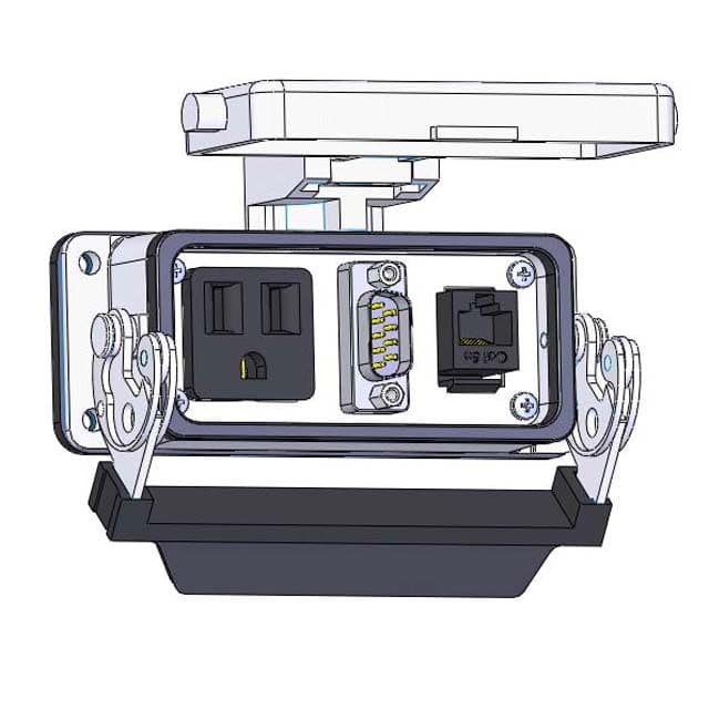 Mencom DP1-MDB9-RJ45-16LS Panel Interface Connector with Simplex outlet, MDB9, RJ45, in a 16LS housing DP1-MDB9-RJ45-16LS on Advantage Electric Supply