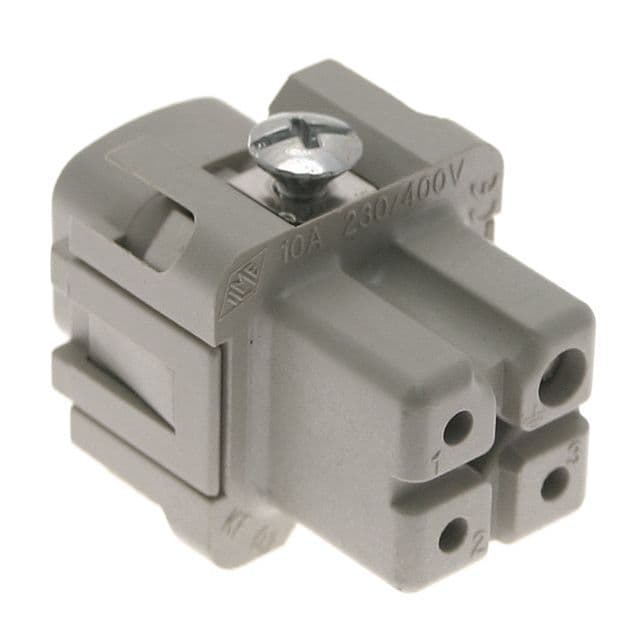 Mencom CKF-03 Standard, CK series, Female Rectangular Insert, size 21.21, 4 pin, 10 amp, Screw CKF-03 on Advantage Electric Supply