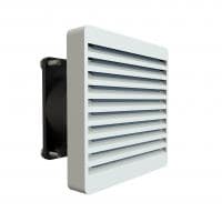 Hammond Manufacturing DNFF080LG115 Fan Kit - 80 MM Fan 115V, Filter ,Grill, Guard, Cord / Lt Gray DNFF080LG115 on Advantage Electric Supply