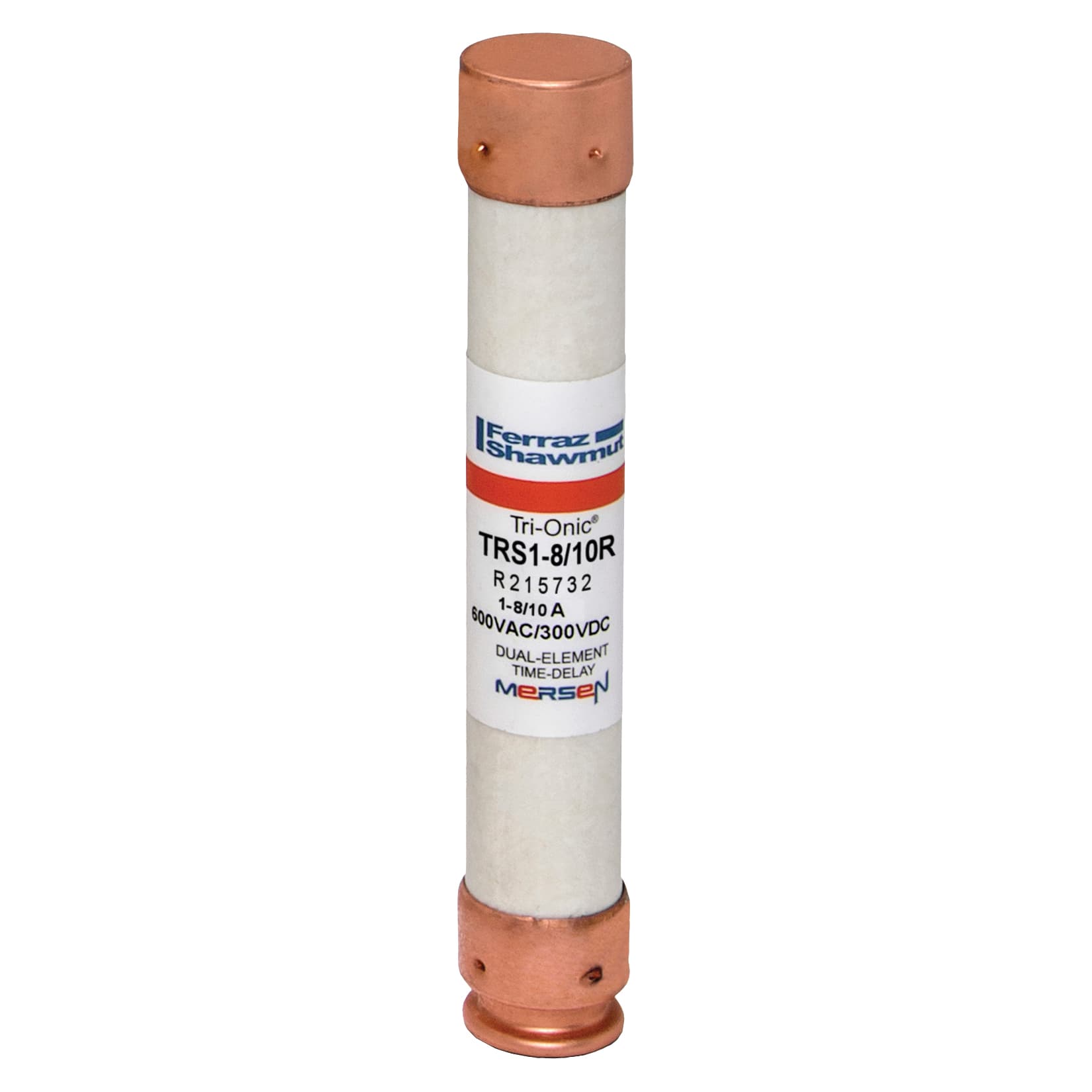Mersen TRS1-8/10R TRS1-8/10R Mersen - Fuse TRS-R - Class RK5 - Time-Delay 600VAC 600VDC 1.8A Ferrule Tri-Onic® TRS1-8/10R on Advantage Electric Supply