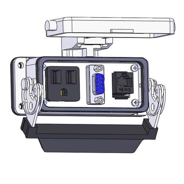 Mencom DP1-DB9-RJ45-16LS Panel Interface Connector with Simplex outlet, DB9, RJ45, in a 16LS housing DP1-DB9-RJ45-16LS on Advantage Electric Supply