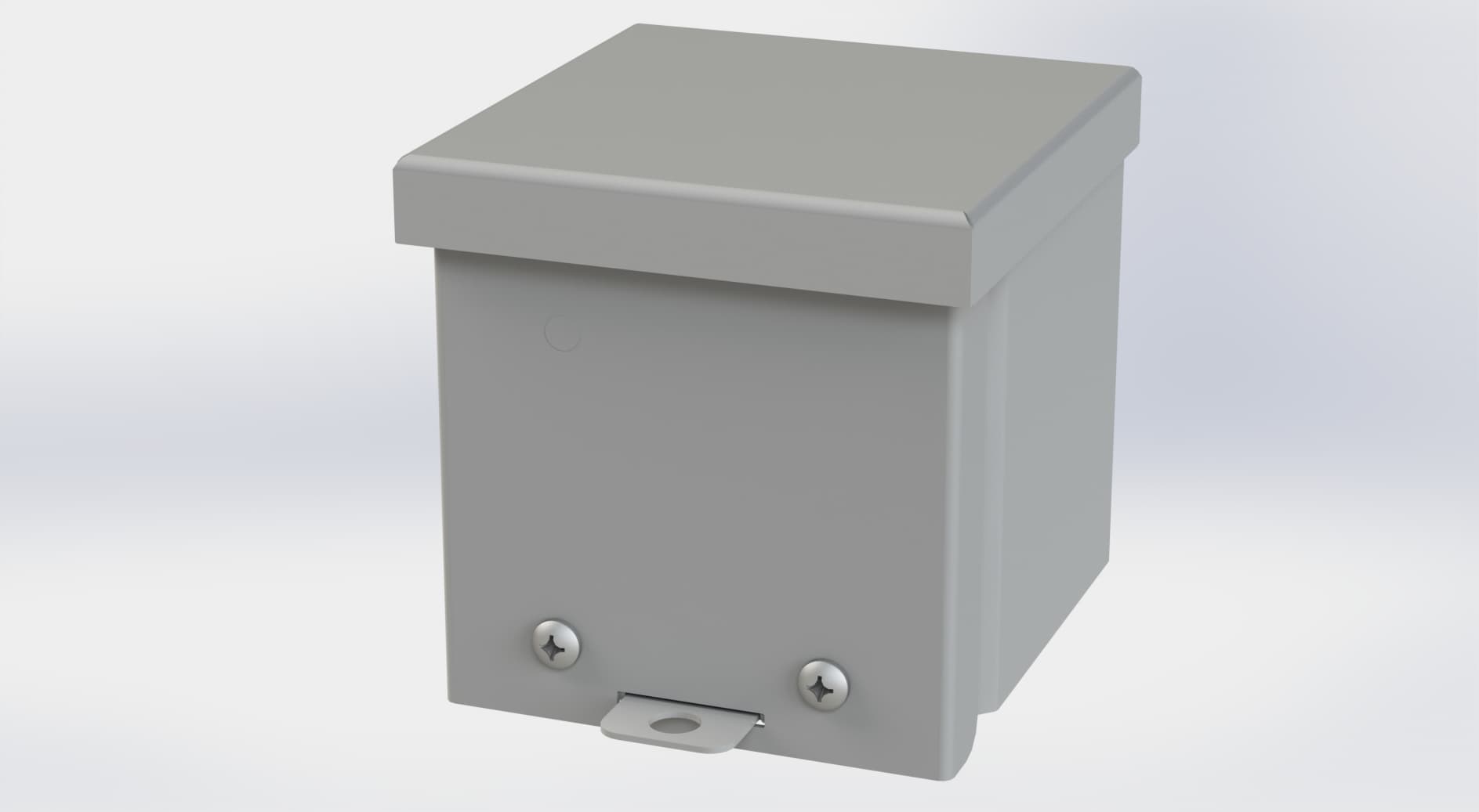 Saginaw Control SCE-4R44 Type-3R Screw Cover Enclosure, Height:4.00", Width:4.00", Depth:4.00", ANSI-61 gray powder coating inside and out. SCE-4R44 on Advantage Electric Supply