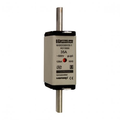 Mersen W215690 NH fuse-link gG, 500VAC, size 0, 35A double indicator/insulated tags W215690 on Advantage Electric Supply