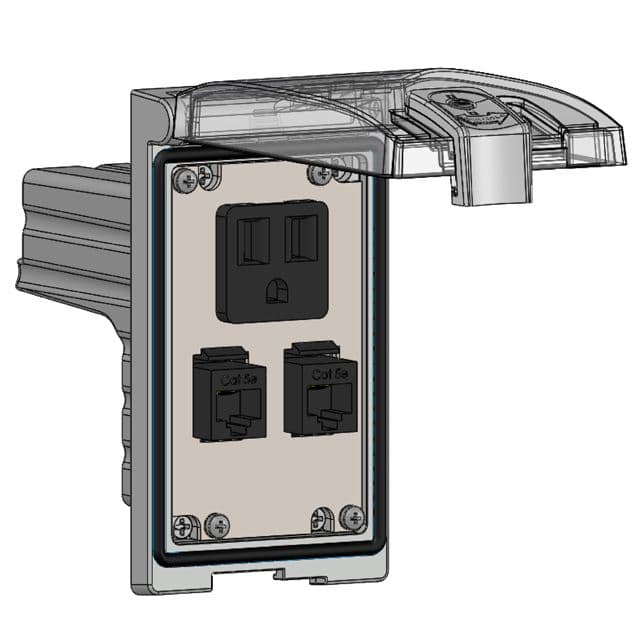 Mencom LP1-DP1-2RJ45 Low Profile Panel Interface Connector with Simplex outlet, (2) RJ45, in a Single Cover Housing LP1-DP1-2RJ45 on Advantage Electric Supply