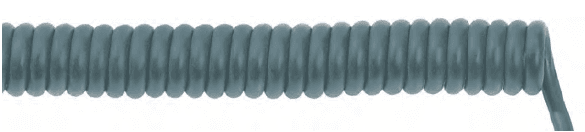 Lapp 73220376 73220376 LAPP UNITRONIC® SPIRAL LiF2Y11Y Retractable Coiled Cable (8" - 31" length) - Unshielded - 24 AWG 18 Conductor - Gray 73220376 on Advantage Electric Supply