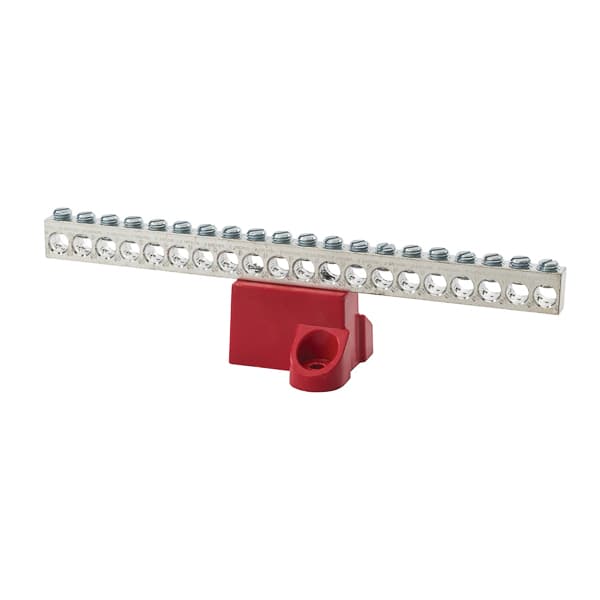 NSI Industries GBA2-20 GBA2-20 NSI - Aluminum Isolated Ground Bar, Al/Cu, 2 -14 Awg Wire Range, 20 Circuit GBA2-20 on Advantage Electric Supply