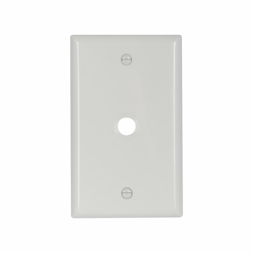 Eaton 5128W-BOX 5128W-BOX Eaton - Eaton Telephone and coaxial wallplate, White, 0.375" Hole Cutout, Nylon, Single- gang, Standard, ED Box 5128W-BOX on Advantage Electric Supply