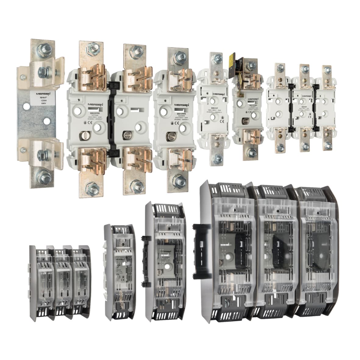 Mersen B214154 B214154 Mersen - NH plastic base Size NH3 1000VAC 1000VDC 630A 2-Pole DIN Rail Connection Screw PP Type B214154 on Advantage Electric Supply