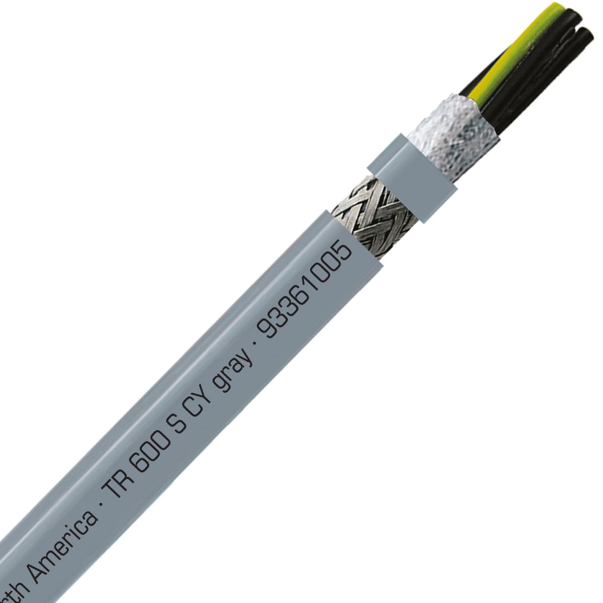 SAB 93361005 TR 600 S CY - 10 AWG/5c, shielded oil resistant flexible exposed run tray cable, UL, CSA, CE, RoHS 93361005 on Advantage Electric Supply