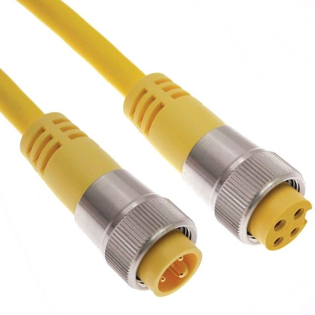 Mencom MIN-5MFPX-50 MIN Size I, Cordset, 5 Pole, Male Straight / Female Straight, 50 Ft, 5.5A, Yellow, PVC MIN-5MFPX-50 on Advantage Electric Supply