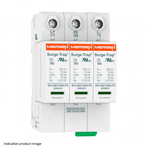 Mersen 83020138 SPD Type 2, 40kA, Ucpv 660V, YPV PV, 3 Poles, 3 Modules, Pluggable 83020138 on Advantage Electric Supply
