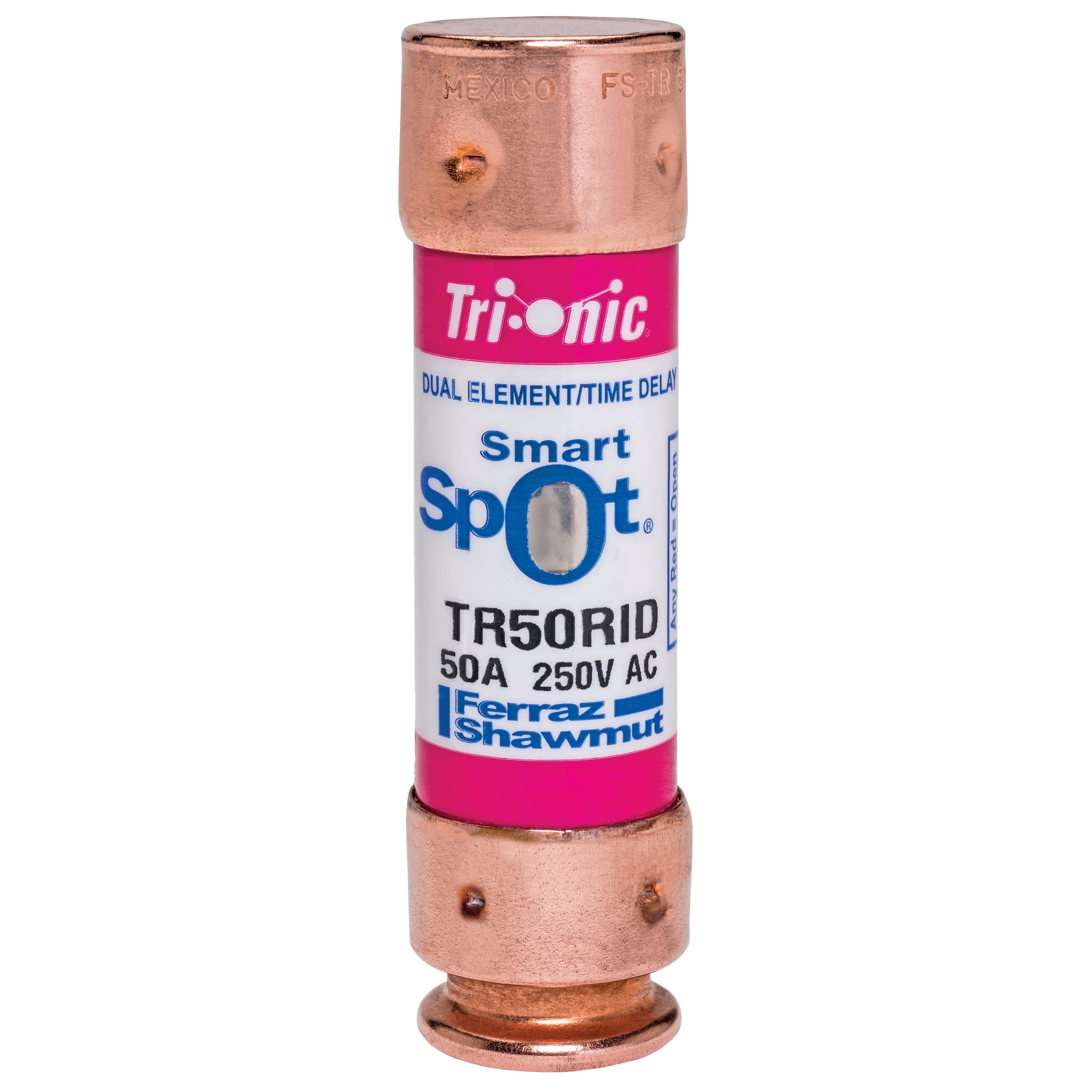 Mersen TR50RID TR50RID Mersen - Fuse TR-R - Class RK5 - Time-Delay 250VAC 250VDC 50A Ferrule SmartSpot® Tri-Onic® TR50RID on Advantage Electric Supply