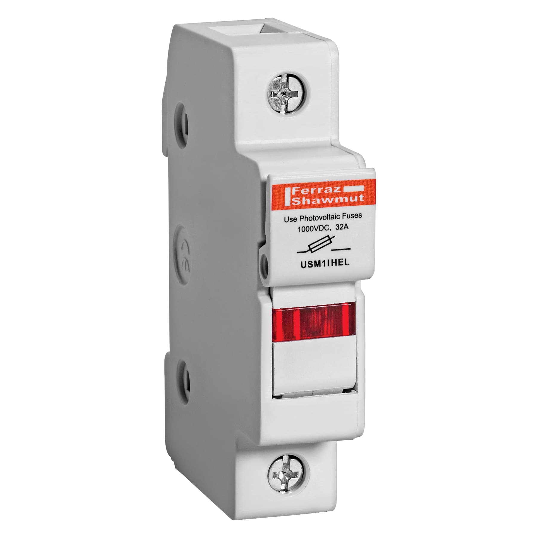Mersen USM1IHEL USM1IHEL Mersen - Fuse Holder UltraSafe™ 600VAC 600VDC Midget 30A 1-Pole Helio LED Pressure Plate IP65 USM1IHEL on Advantage Electric Supply