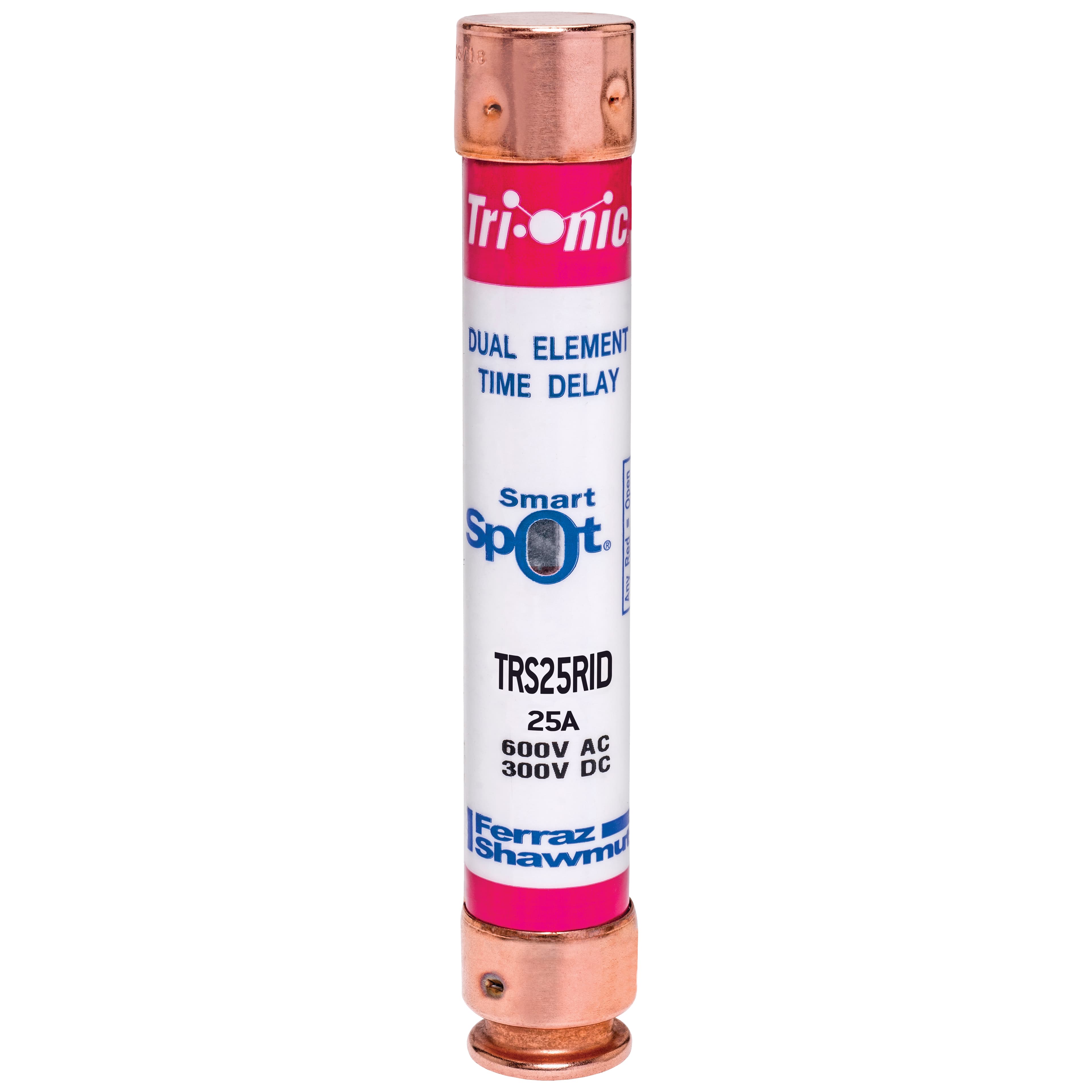 Mersen TRS25RID TRS25RID Mersen - Fuse TRS-R - Class RK5 - Time-Delay 600VAC 300VDC 25A Ferrule SmartSpot® Tri-Onic® TRS25RID on Advantage Electric Supply
