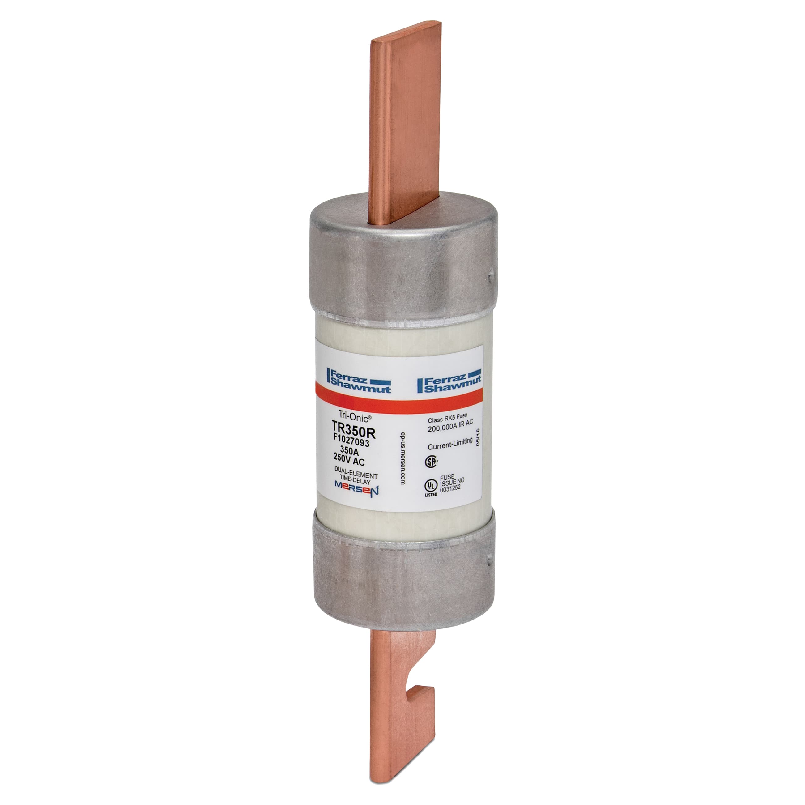Mersen TR350R TR350R Mersen - Fuse TR-R - Class RK5 - Time-Delay 250VAC 250VDC 350A Blade Tri-Onic® TR350R on Advantage Electric Supply
