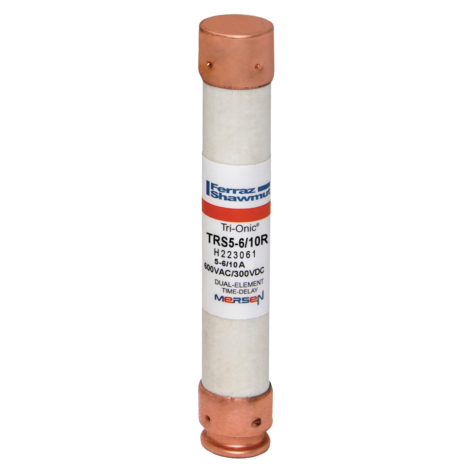 Mersen TRS5-6/10R TRS5-6/10R Mersen - Fuse TRS-R - Class RK5 - Time-Delay 600VAC 600VDC 5.6A Ferrule Tri-Onic® TRS5-6/10R on Advantage Electric Supply