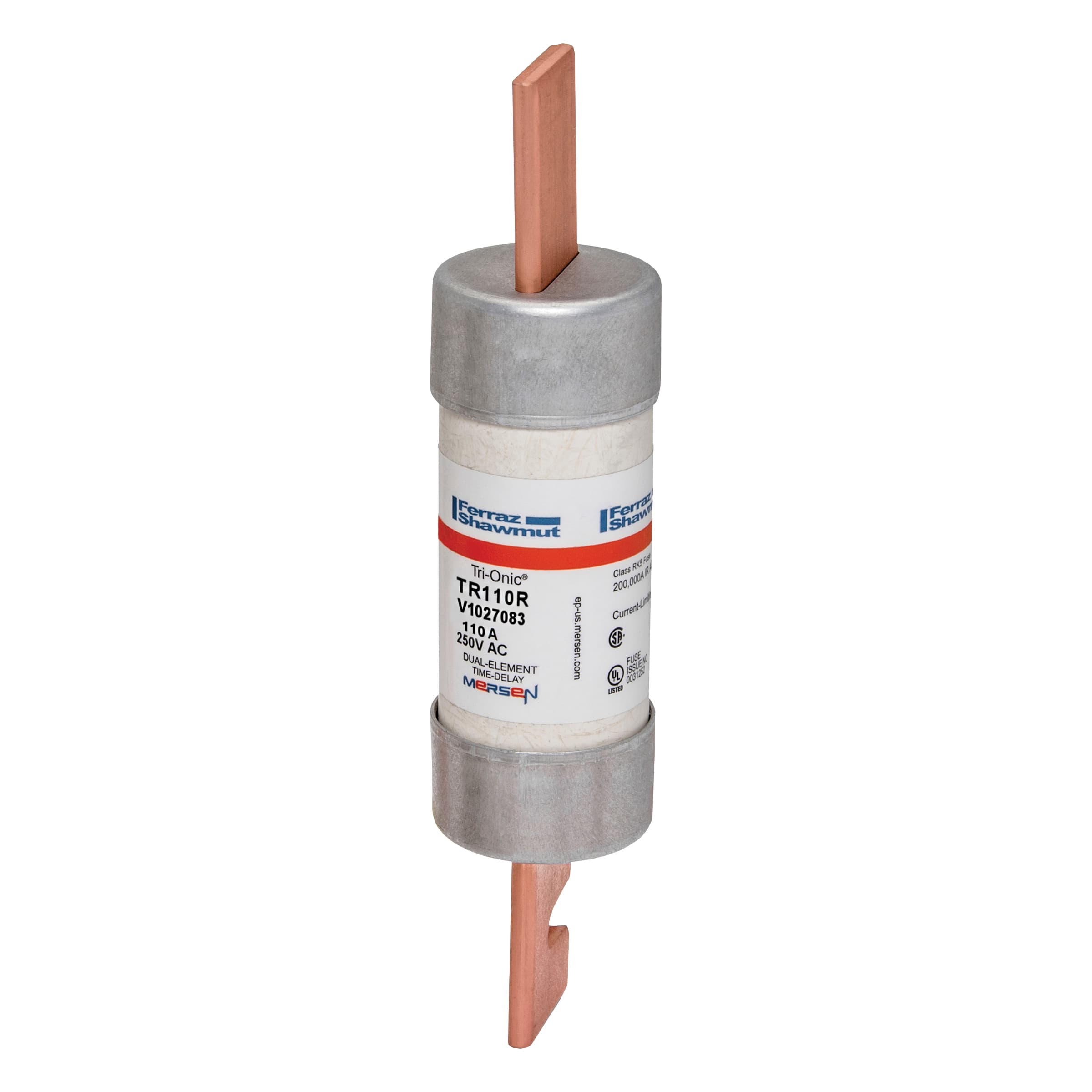 Mersen TR110R TR110R Mersen - Fuse TR-R - Class RK5 - Time-Delay 250VAC 250VDC 110A Blade Tri-Onic® TR110R on Advantage Electric Supply