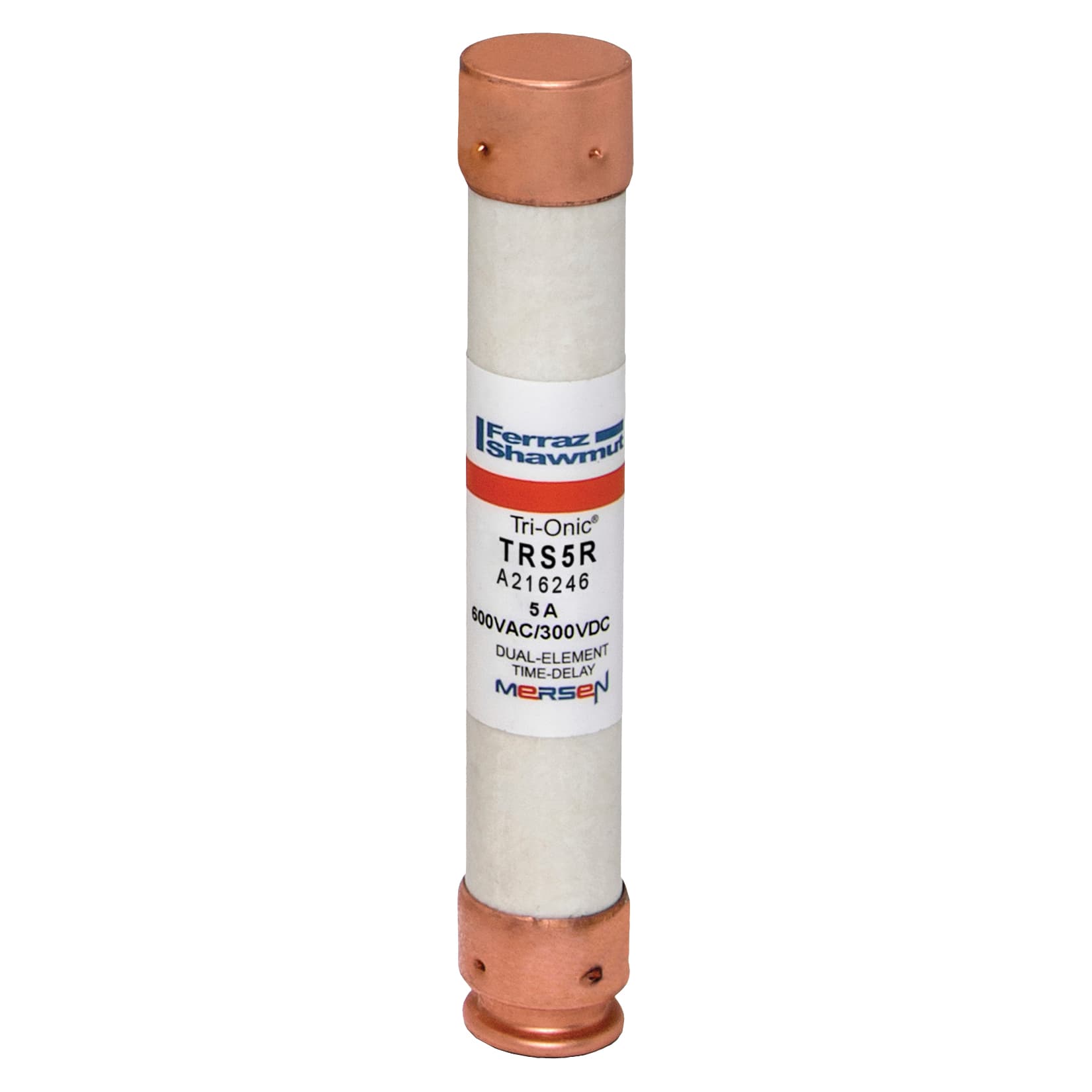 Mersen TRS5R TRS5R Mersen - Fuse TRS-R - Class RK5 - Time-Delay 600VAC 600VDC 5A Ferrule Tri-Onic® TRS5R on Advantage Electric Supply