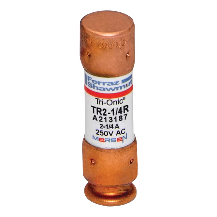 Mersen TR2-1/4R TR2-1/4R Mersen - Fuse TR-R - Class RK5 - Time-Delay 250VAC 250VDC 2.25A Ferrule Tri-Onic® TR2-1/4R on Advantage Electric Supply
