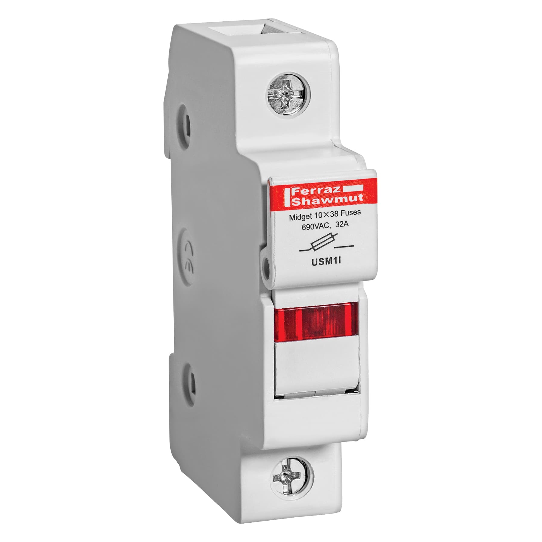 Mersen USM1I USM1I Mersen - Fuse Holder UltraSafe™ 600VAC 600VDC Midget 30A 1-Pole LED Pressure Plate IP65 USM1I on Advantage Electric Supply