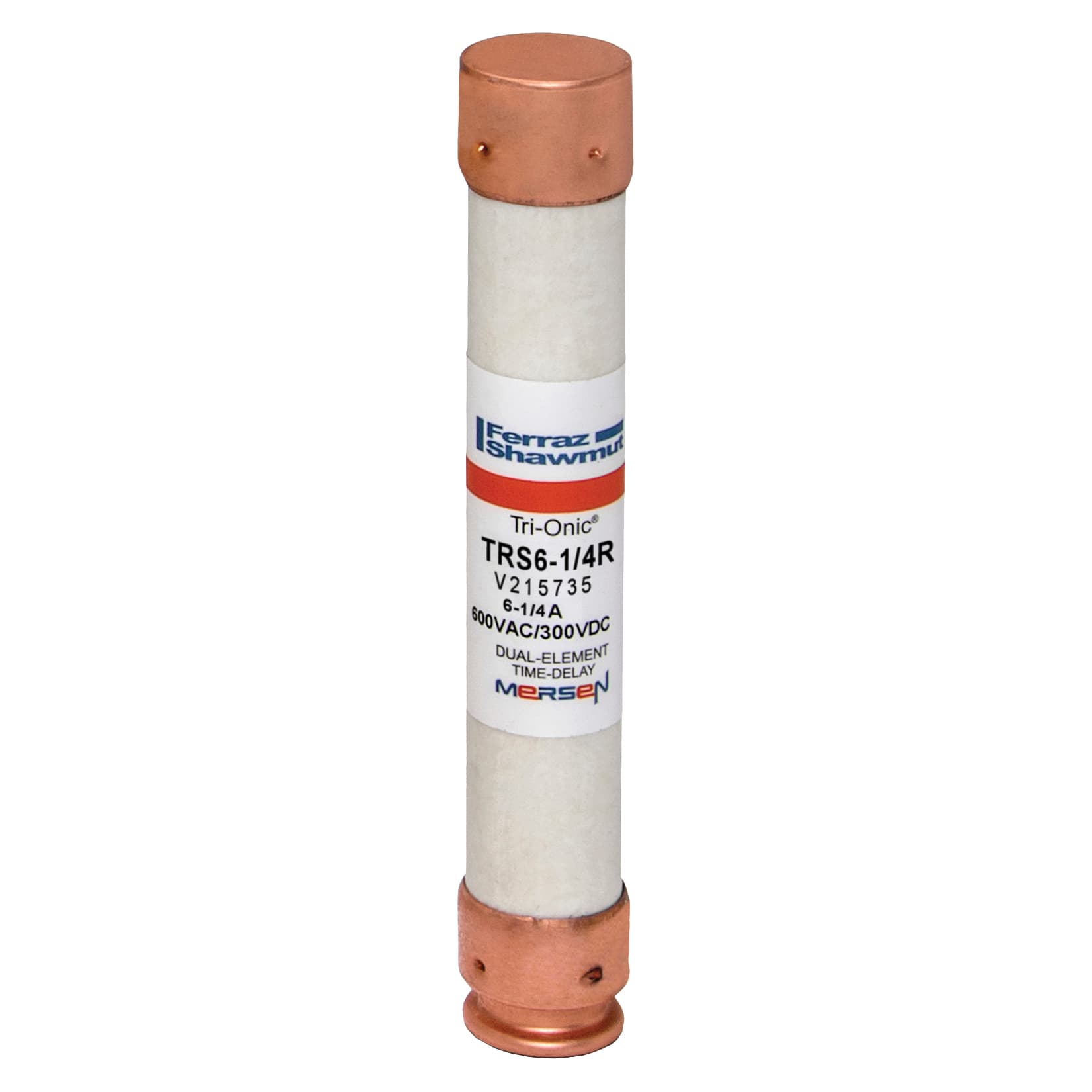 Mersen TRS6-1/4R TRS6-1/4R Mersen - Fuse TRS-R - Class RK5 - Time-Delay 600VAC 600VDC 6.25A Ferrule Tri-Onic® TRS6-1/4R on Advantage Electric Supply
