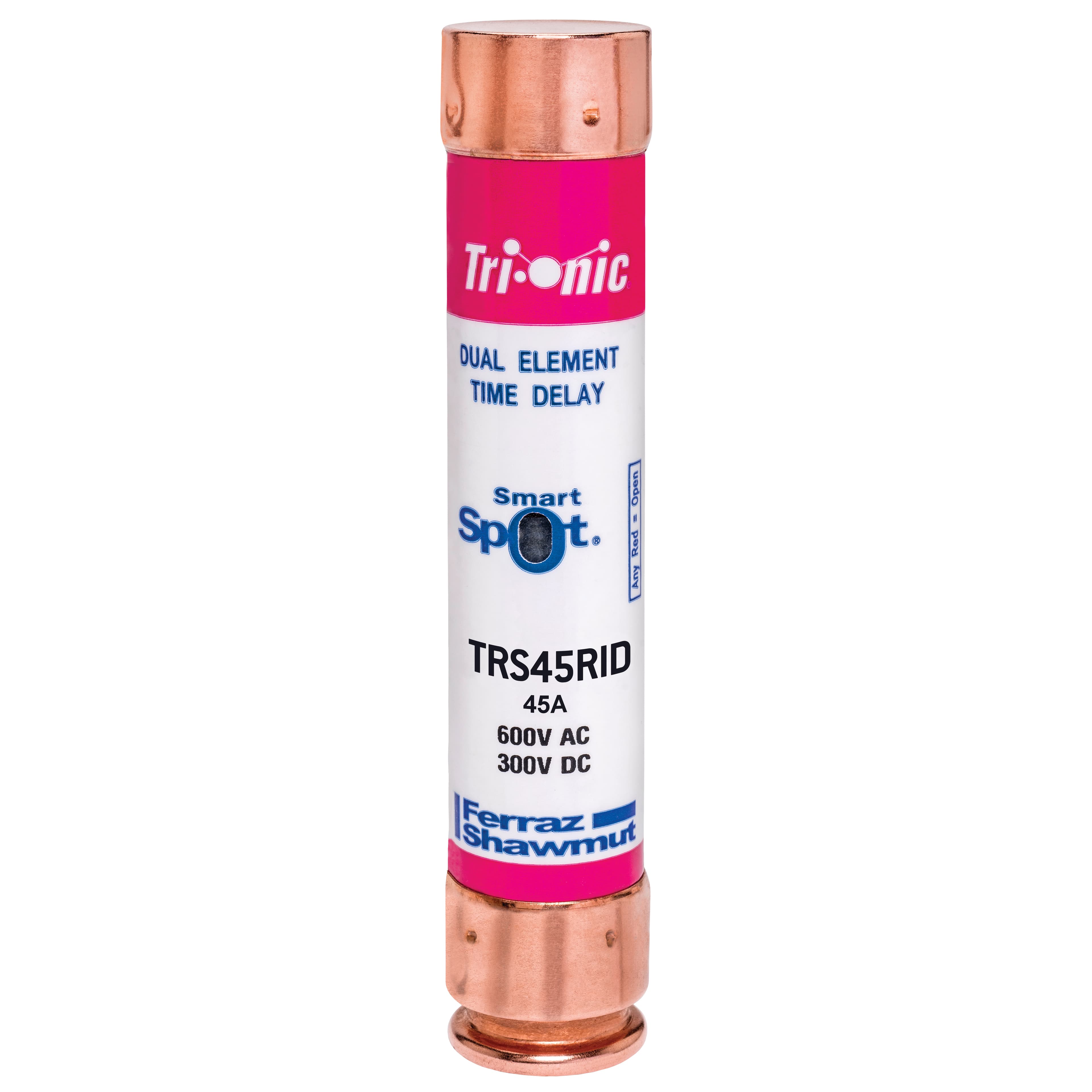 Mersen TRS45RID TRS45RID Mersen - Fuse TRS-R - Class RK5 - Time-Delay 600VAC 300VDC 45A Ferrule SmartSpot® Tri-Onic® TRS45RID on Advantage Electric Supply