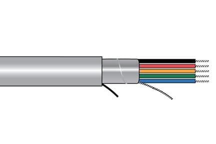 Alpha Wire 5560C SL002 Alpha Xtra-Guard®1 Foil Shield Multiconductor Cable - 20 AWG 5 Conductor - Slate - 300V - 500 ft 5560C SL002 on Advantage Electric Supply