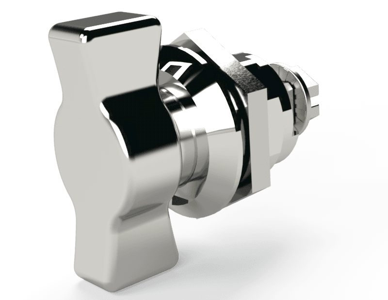 Saginaw Control SCE-DLWKC Quarter Turn Wing Knob Non-Locking (Chrome), Height:2.00", Width:2.00", Depth:1.25",  SCE-DLWKC on Advantage Electric Supply