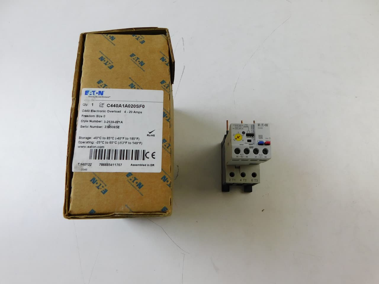 Eaton C440A1A020SF0 C440A1A020SF0 Eaton - Eaton C440 electronic overload relay, C440 Electronic Overload Relay - NEMA, Freedom Size 0, 45mm frame, Selectable 10A, Class 10 ,20, 30, Overload 4-20A, Standard C440A1A020SF0 on Advantage Electric Supply