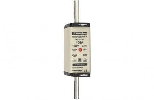 Mersen W215184 NH fuse-link gG, 500VAC, size 1, 100A double indicator/insulated tags W215184 on Advantage Electric Supply