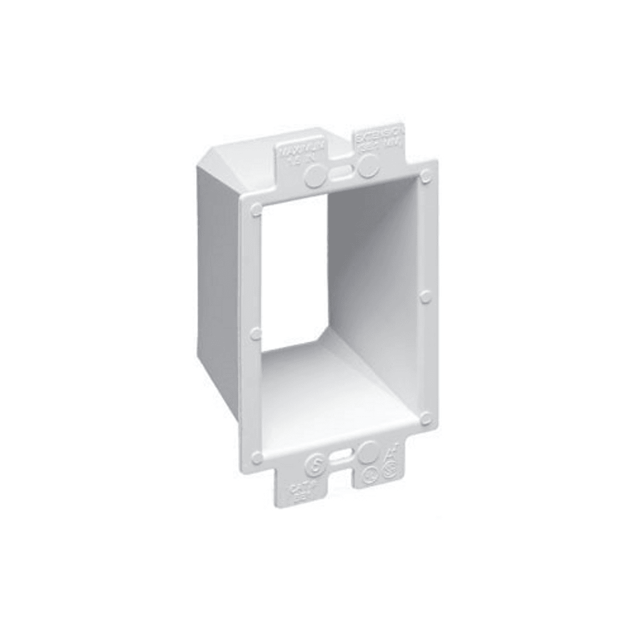 Arlington Industries BE1 1-Gang, 2.313" x 1.813" x 4.188", Extends 1-1/2", White, Plastic BE1 on Advantage Electric Supply