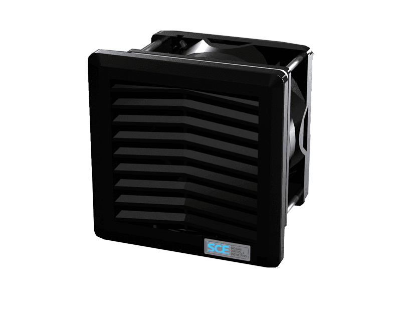 Saginaw Control SCE-N12FA33-24VDC Fan Assembly. 24V DC, 20 CFM, Height:4.20", Width:4.20", Depth:3.10", SCE-N12FA33-24VDC on Advantage Electric Supply