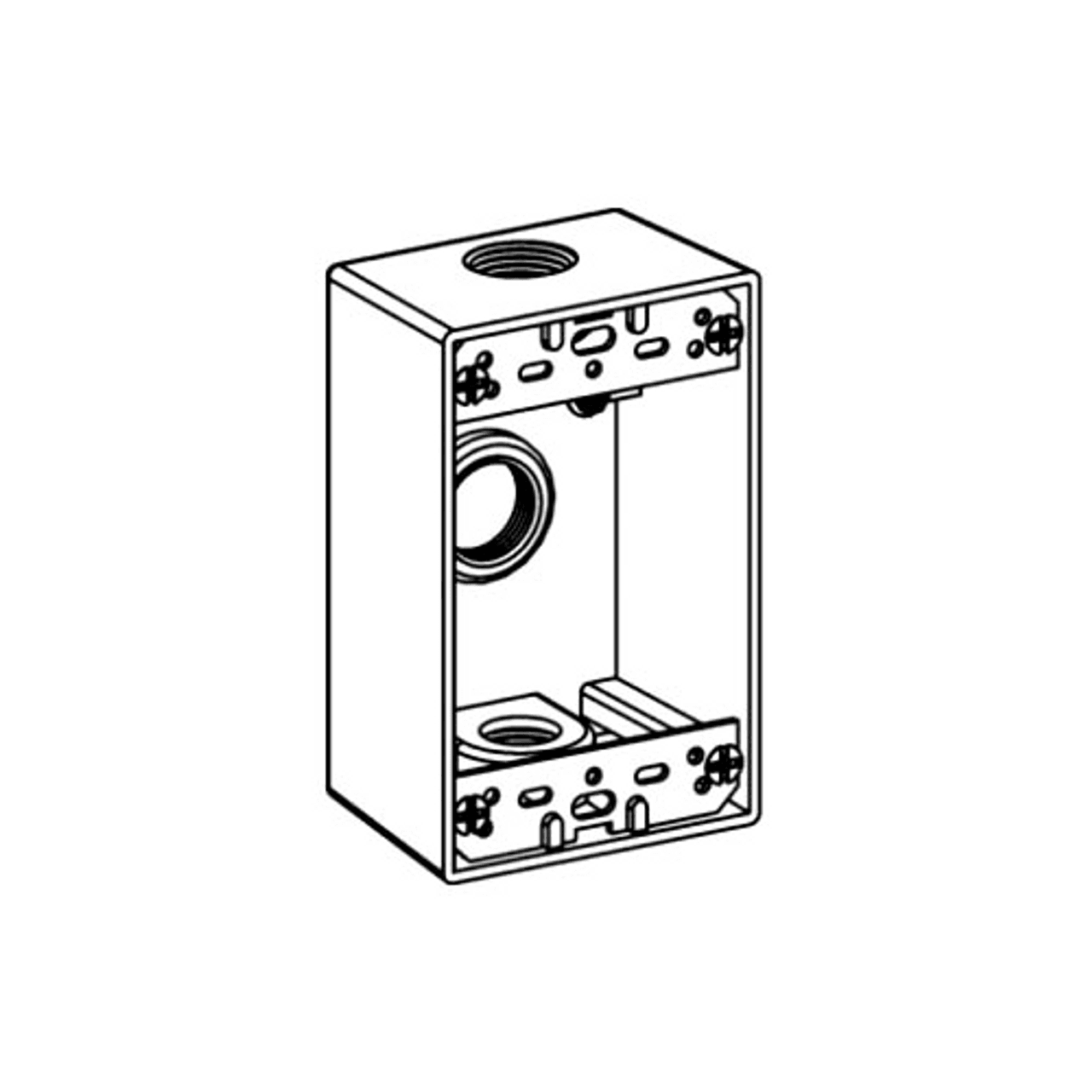 Orbit Industries 1B50-3 1-GANG BOX 2” DEEP WITH 3 OUTLET HOLES - 1/2” SIZE DEVICE MOUNT - GRAY 1B50-3 on Advantage Electric Supply