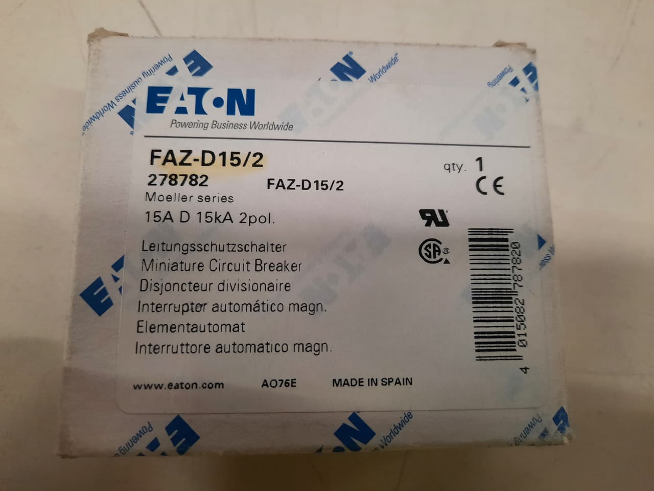 FAZ-D15/2 on Advantage Electric Supply