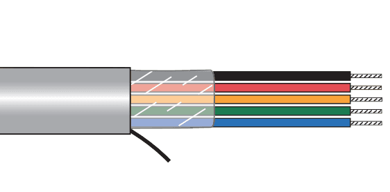 Alpha Wire 79030 SL005 Alpha EcoFlex Unshielded Multiconductor Cable - 14 AWG 4 Conductor - Slate - 100 ft 79030 SL005 on Advantage Electric Supply