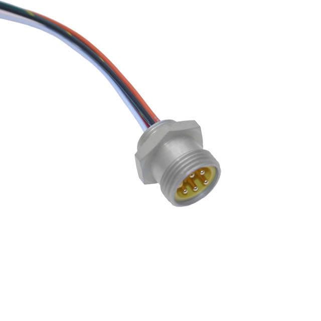 Mencom MINE-5MR-1-18-PG11 MIN Size I, Receptacle, 5 Pole, Male Straight, 1 Ft, 18awg, European, 5.5A, PG11, Front Mount, Aluminum Clear Anodized MINE-5MR-1-18-PG11 on Advantage Electric Supply