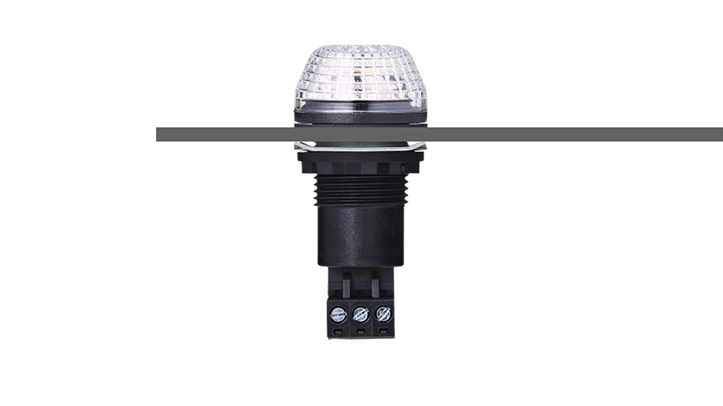 Sprecher + Schuh 800104313 Sprecher + Schuh 800104313 - IBS M22 panel mount LED steady/flashing beacon 230-240 V AC clear, grey 800104313 on Advantage Electric Supply