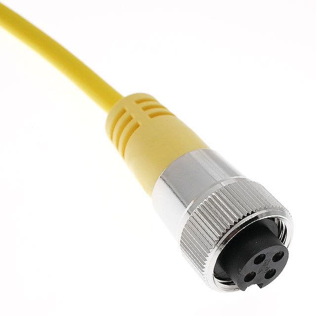 Mencom MINC-4FPX-0.5M MIN Size I, Cordset, 4 Pole, Female Straight, 0.5M, 5.5A, Yellow, PVC, European MINC-4FPX-0.5M on Advantage Electric Supply