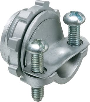 Arlington Industries 841 NM cable connector zinc die-cast. 2 screw clamp type. Handles combinations of NM cable from #14 to #10. Up to 3 NM cables at one time, 3/8" 841 on Advantage Electric Supply