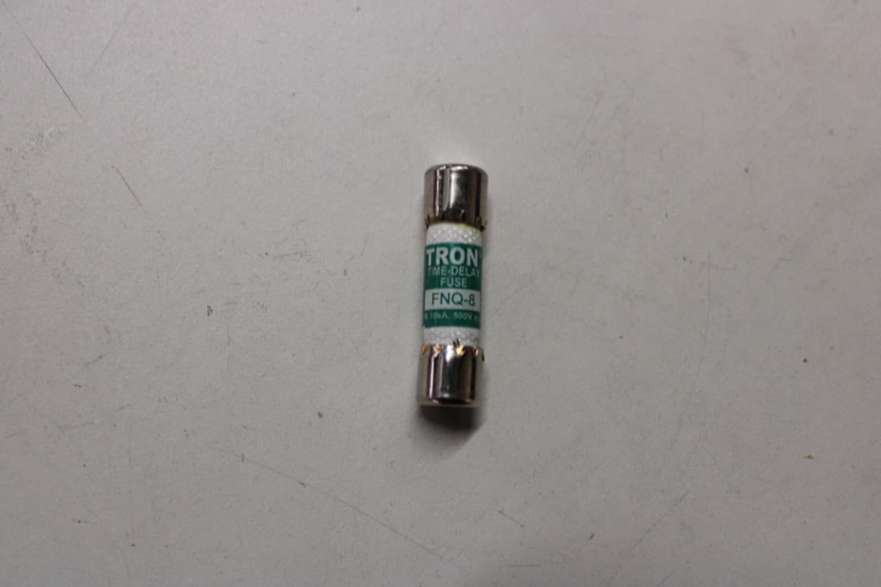 Cooper Bussmann FNQ-8 FNQ-8 Cooper Bussmann - Eaton Bussmann series FNQ fuse, Time-delay Midget fuse, Motor control transformers, circuits with in-rush currents, 8 A, Non-indicating, Ferrule end x ferrule end, 10 kAIC at 500 Vac, Nickel-plated bronze endcap, Standard, 500 V FNQ-8 on Advantage Electric Supply