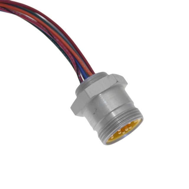 Mencom MIN-9MR-1-18-PG16 MIN Size III, Receptacle, 9 Pole, Male Straight, 1 Ft, 18awg, 4A, PG16, Front Mount, Aluminum Clear Anodized MIN-9MR-1-18-PG16 on Advantage Electric Supply