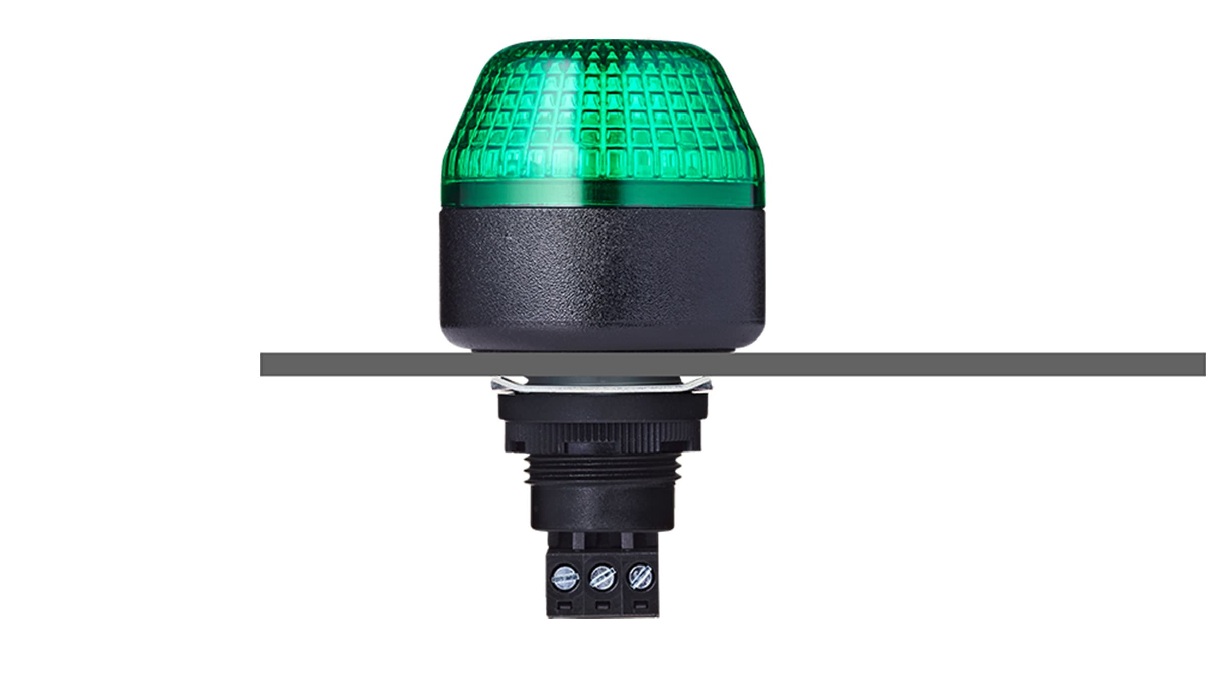 Sprecher + Schuh 801106404 Sprecher + Schuh 801106404 - IBM M22 panel mount LED steady/flashing beacon 12 V AC/DC green, grey 801106404 on Advantage Electric Supply